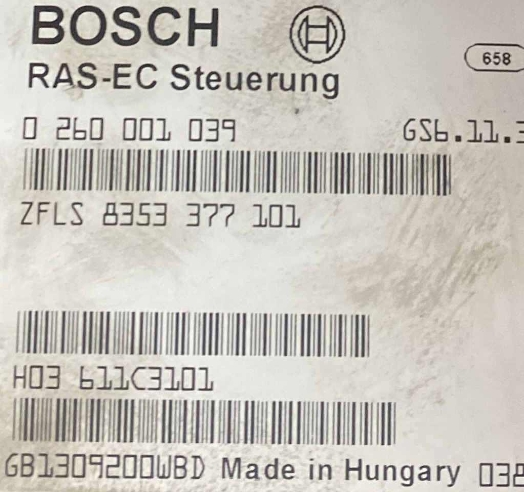 BOSCH MAN RAS-EC 0260001039 - Elektroniskais vadības bloks (ECU): foto 3 BOSCH MAN RAS-EC 0260001039 - Elektroniskais vadības bloks (ECU): foto 3