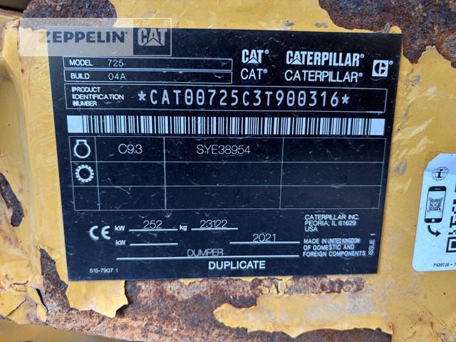Cat 725-04A - Artikulētias pašizgāzējs: foto 2 Cat 725-04A - Artikulētias pašizgāzējs: foto 2