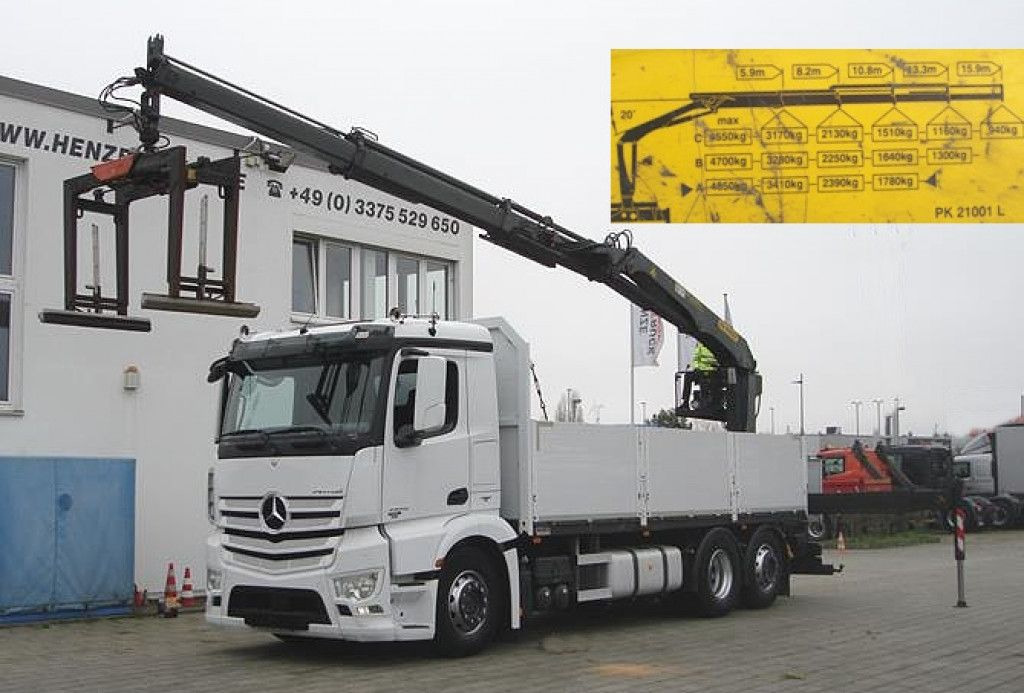 Mercedes-Benz Antos 2543 L/6x2 Pritsche Heckkran - Kravas auto ar manipulatoru: foto 1 Mercedes-Benz Antos 2543 L/6x2 Pritsche Heckkran - Kravas auto ar manipulatoru: foto 1