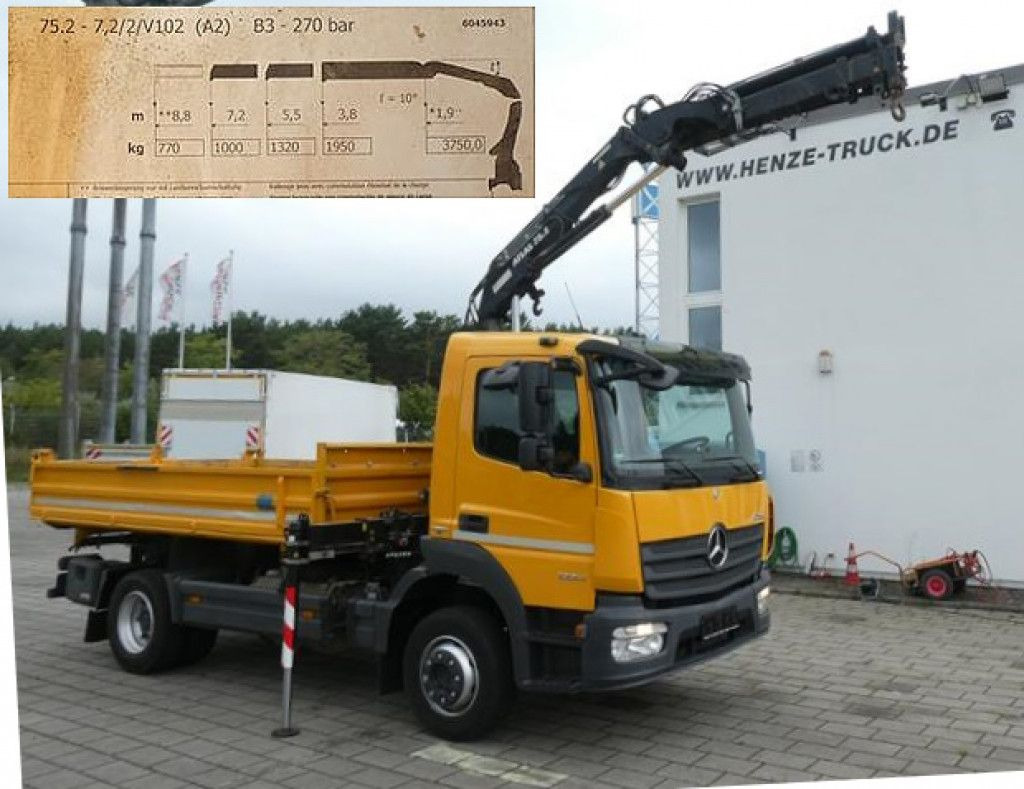 Mercedes-Benz Atego 1224 K 2-Achs Kipper Kran 2x Hdr Ausschub - Kravas automašīna pašizgāzējs, Kravas auto ar manipulatoru: foto 2 Mercedes-Benz Atego 1224 K 2-Achs Kipper Kran 2x Hdr Ausschub - Kravas automašīna pašizgāzējs, Kravas auto ar manipulatoru: foto 2