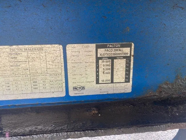 Pacton schuifzeil, 3 asser, SAF , luchtvering, trommelremmen - Tenta puspiekabe: foto 4 Pacton schuifzeil, 3 asser, SAF , luchtvering, trommelremmen - Tenta puspiekabe: foto 4